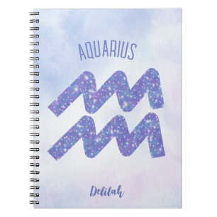 Carnet Joli Aquarius Astrologie Signal Personnalisé Viole