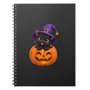 Carnet Joli autocollant de chat noir Halloween sorcière c