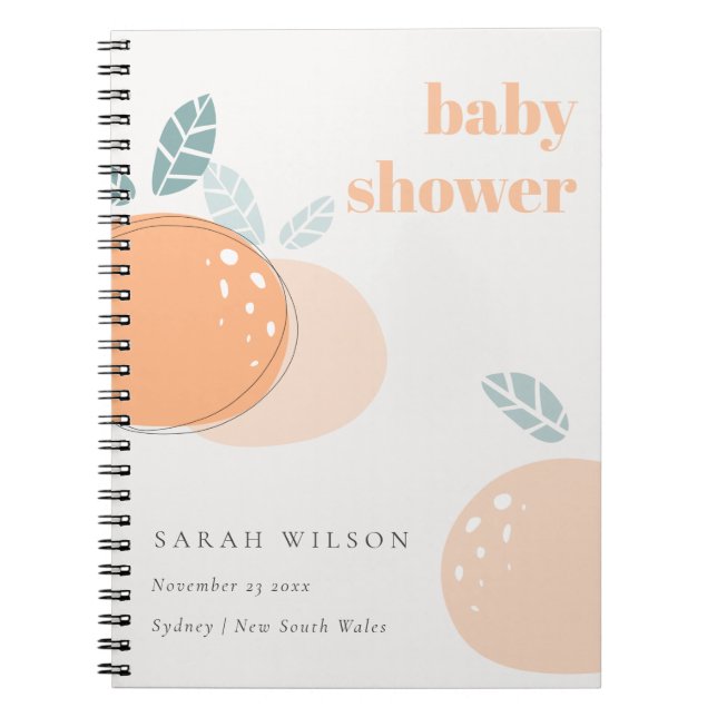 Carnet Joli Baby shower Abstrait orange Fruity Bold (Devant)