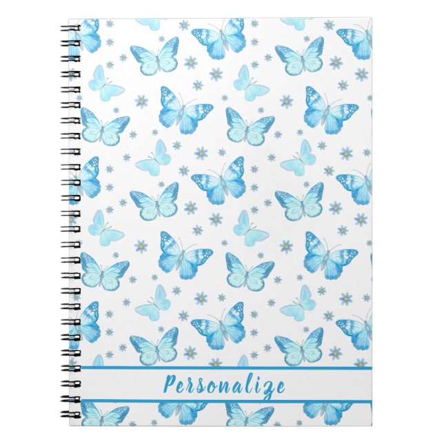 Carnet Joli Bébé Bleu Papillon Floral Design (Devant)