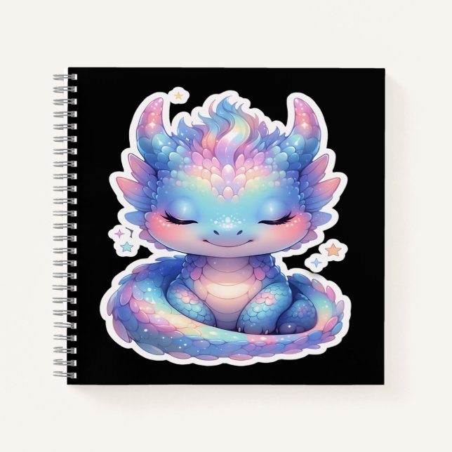 Carnet Joli bébé dragon pastel  (Devant)