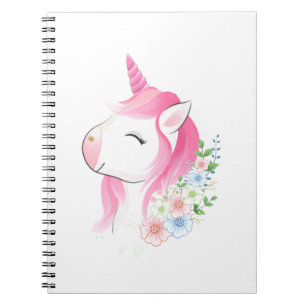 Carnet Joli bébé licorne aquarelle personnalisé Na