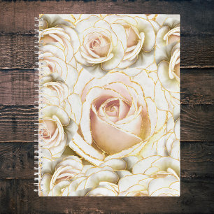 Carnet Joli blanc et rose Roses de la Glitterie Melange