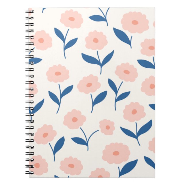 Carnet Joli Boho Chic Fleurs Rose Motif (Devant)