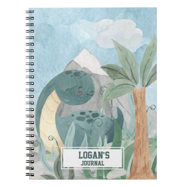 Carnet Joli Brontosaurus dinosaure personnalisé (Devant)