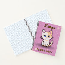 Joli Chat Rose Kitty Personnalisé Nom Spirale