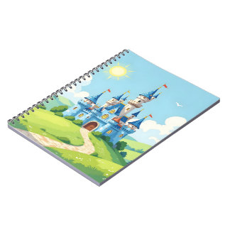 Carnet Joli château bleu et blanc