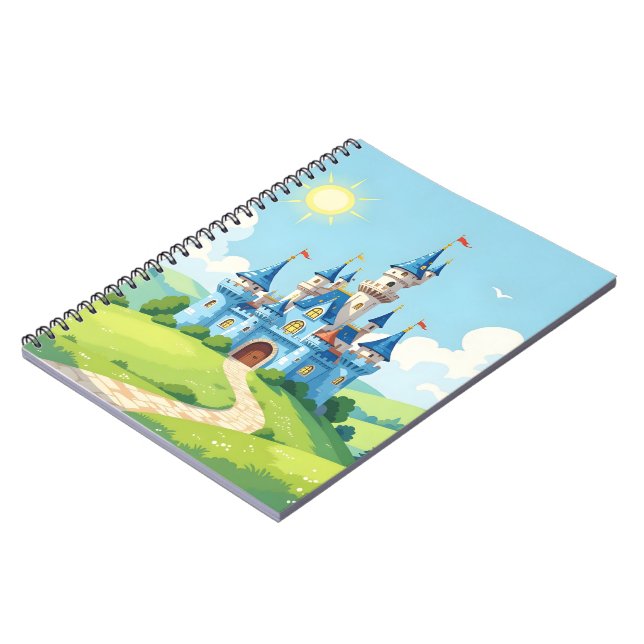 Carnet Joli château bleu et blanc (Côté gauche)