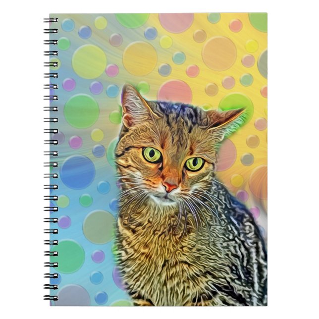 Carnet Joli chaton - abstrait - peinture colorée (Devant)