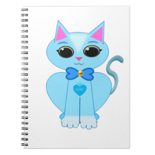 Carnet Joli chaton bleu clair élégant