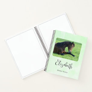Carnet Joli Cheval Brown allongé dans l'herbe