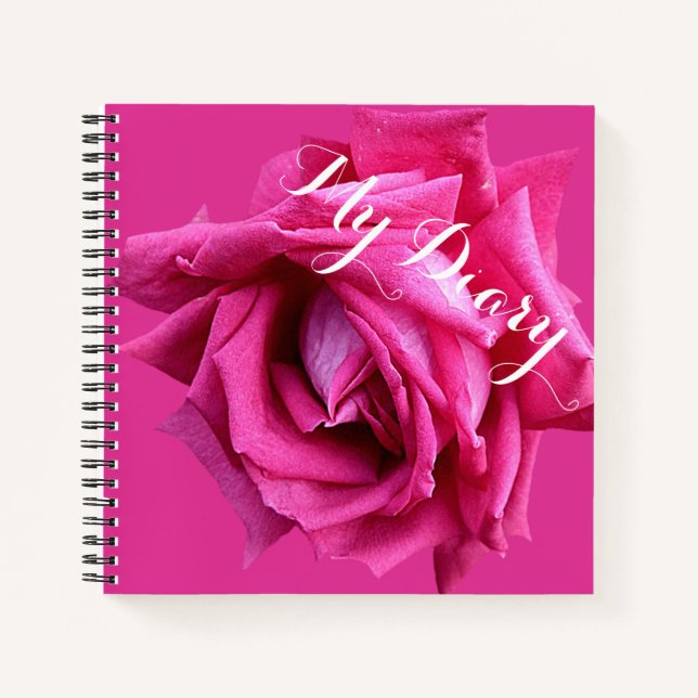 Carnet Joli chic rose rose fleur boho fleurie (Devant)