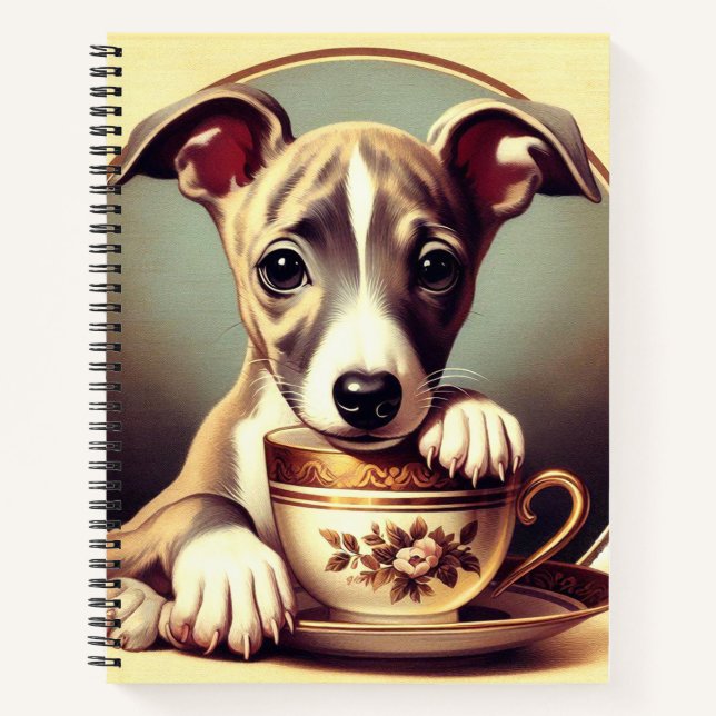 Carnet Joli chiot Whippet (Devant)