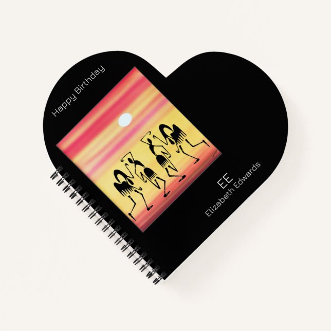 Carnet Joli, Coucher de soleil doré, Danse romantique Ann (Devant)