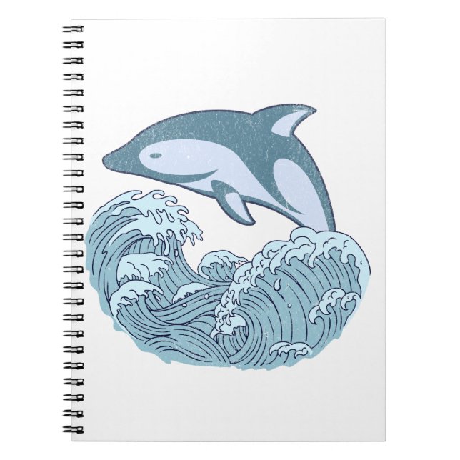 Carnet Joli dauphin bleu (Devant)