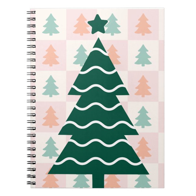 Carnet  Joli design de Noël d'arbre de Noël.  (Devant)