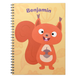 Carnet Joli dessin animé d'écureuil roux