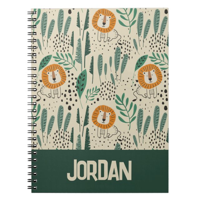 Carnet Joli Doodle Lion Jungle Rainforest Motif (Devant)