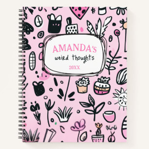 Carnet Joli Doodles Roses Girls Planificateur quotidien