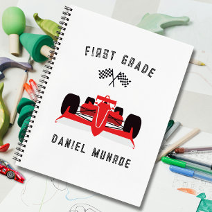 Carnet Joli Enfants Red Racing voiture école Spiral