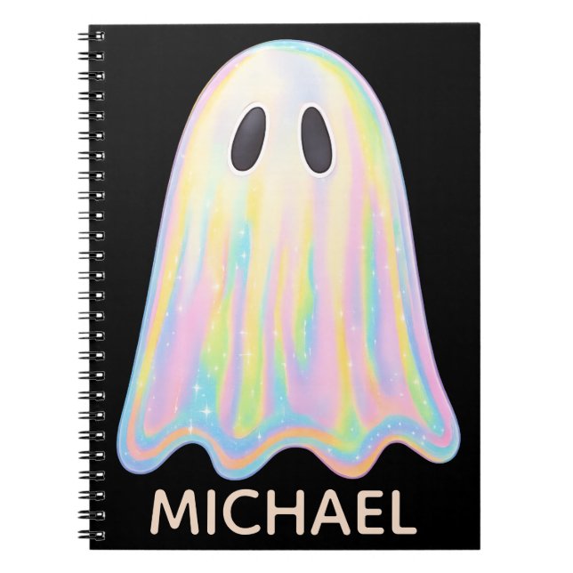 Carnet Joli Fantôme Arc-en-Ciel Pastel | Effrayant Esthét (Devant)