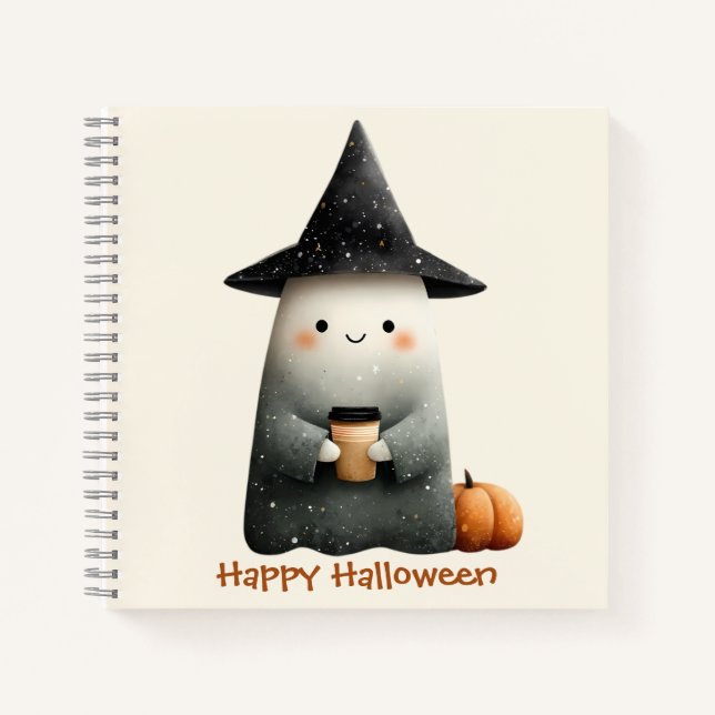 Carnet Joli Fantôme avec Café Halloween (Devant)