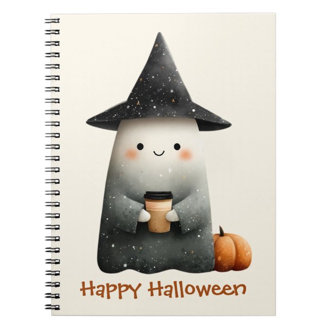 Carnet Joli Fantôme avec Café Halloween (Devant)