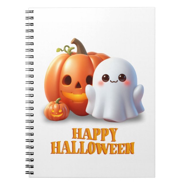 Carnet Joli Fantôme & Citrouille Joyeux Halloween  (Devant)