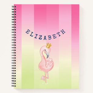 Carnet Joli Flamant Rose Dégradé Rayé