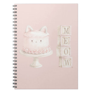 Carnet Joli Gâteau de Chat Rose Mignon Miaou