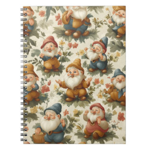 Carnet Joli gnome et fleurs design