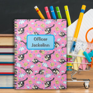 Carnet Joli imprimé junior officier rose girly