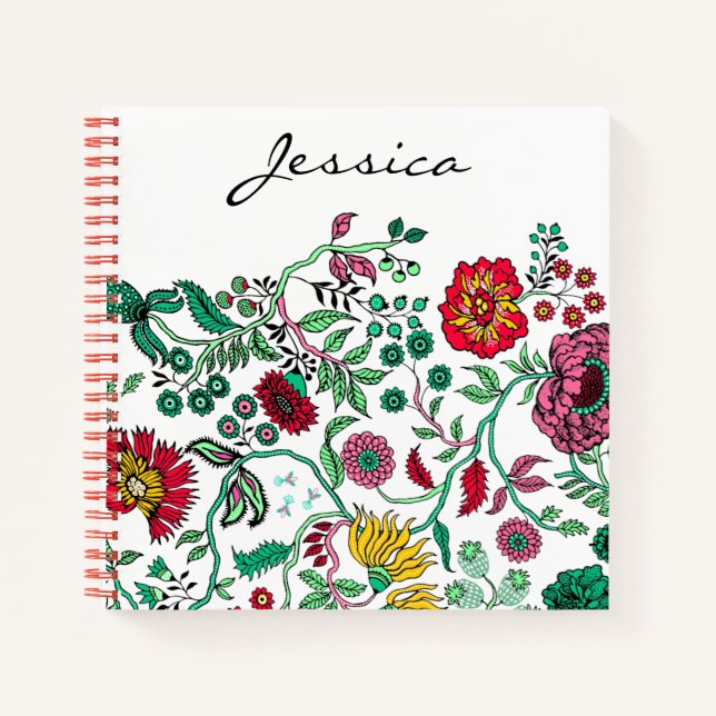 Carnet Joli Jardin Fleur Orné Art Personnalisé (Devant)