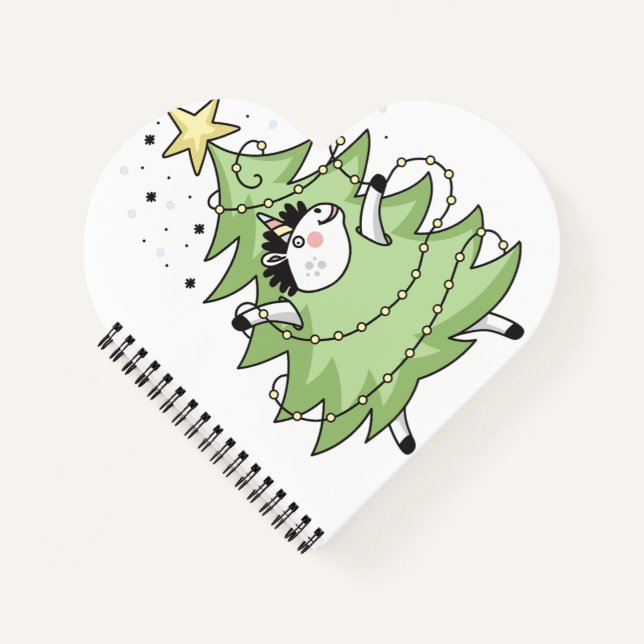 Carnet Joli joyeux Noël licorne (Devant)