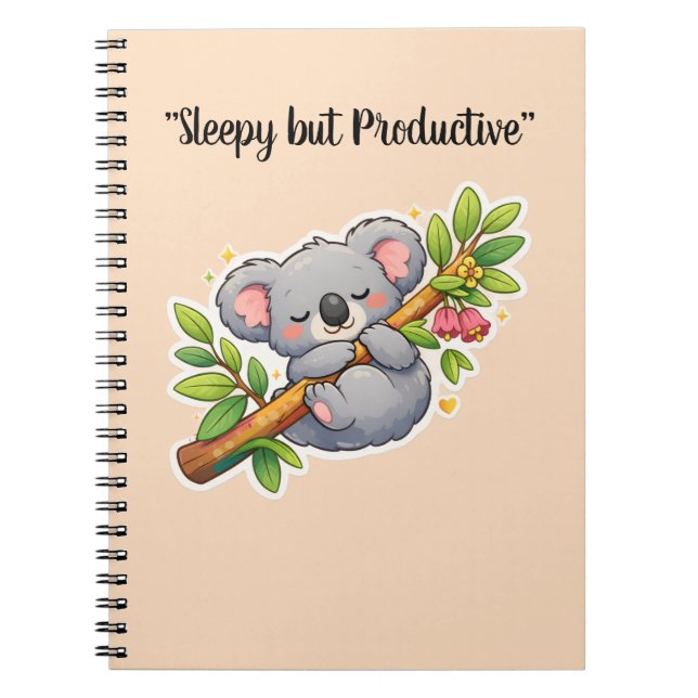 Carnet Joli koala endormi sur une branche d'eucalyptus Ka (Devant)