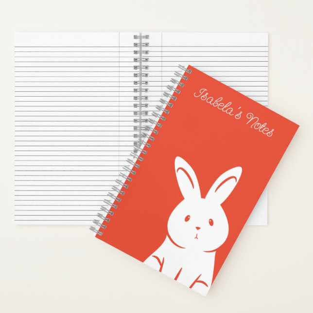 Carnet Joli lapin | Ajoutez votre nom (À l'intérieur)