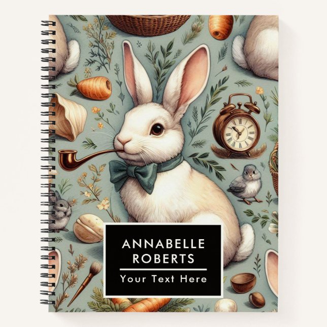 Carnet Joli lapin Vintage (Devant)