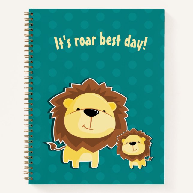 Carnet Joli Lion Et Baby Cub Anniversaire de enfant (Devant)