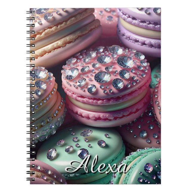 Carnet Joli Macaron Bling Personnalisé (Devant)