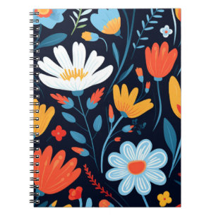 Carnet Joli modèle floral noir féminin