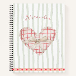 Carnet Joli monogramme rustique Coeur pastel moderne Band