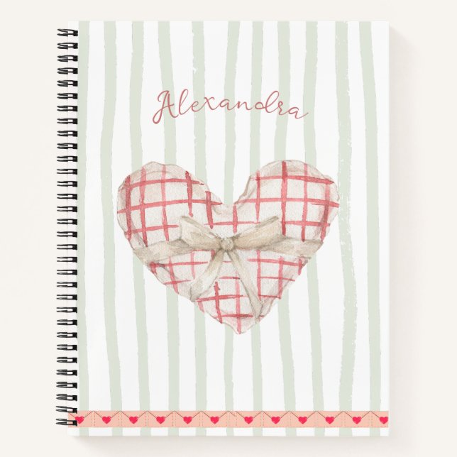 Carnet Joli monogramme rustique Coeur pastel moderne Band (Devant)