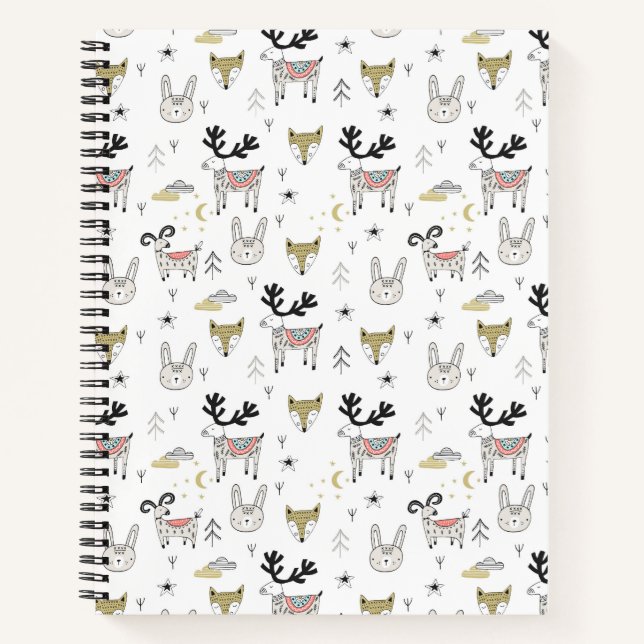 Carnet Joli Motif animal de bois (Devant)