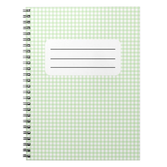 Carnet Joli motif carreau gingham vert rétro (Devant)