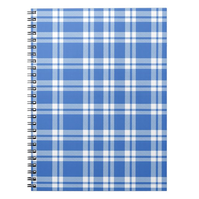 Carnet Joli motif carreaux bleu gingham rétro (Devant)