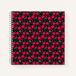 Carnet Joli motif cerise esthétique   Cerise rouge sans c