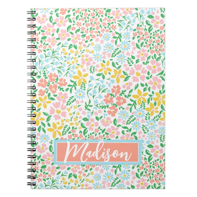Carnet Joli Motif coloré Pastel Garden Flower (Devant)