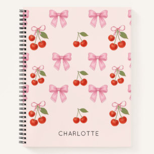 Carnet Joli motif coquette à l'aquarelle avec un nœud de