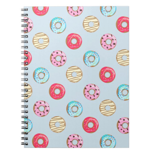 Carnet Joli motif de beignet glacé bleu clair (Devant)