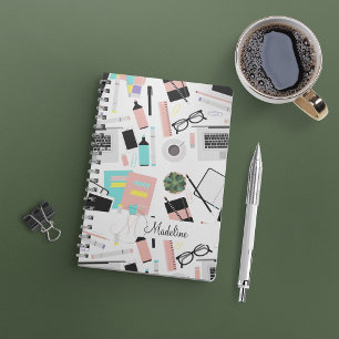 Carnet Joli motif de bureau personnalisé moderne